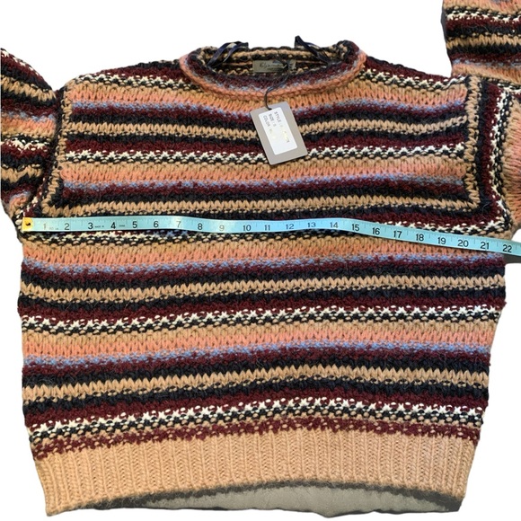 Anthropologie Elsamanda Chunky Stripe Knit Alpaca Wool Blend Sweater Italy NWT - Picture 5 of 7